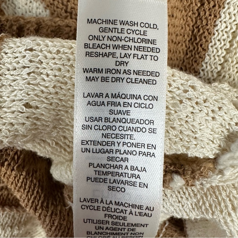 Chico’s Sonia Open Weave Pullover Sweater in cream brown beach coastal Size M - Picture 11 of 11